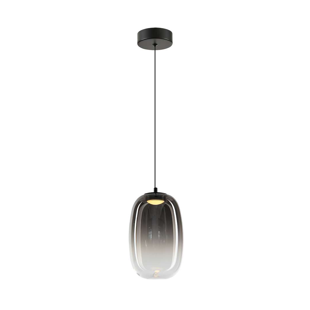 Vaso Black Glass Pendant Light 13cm