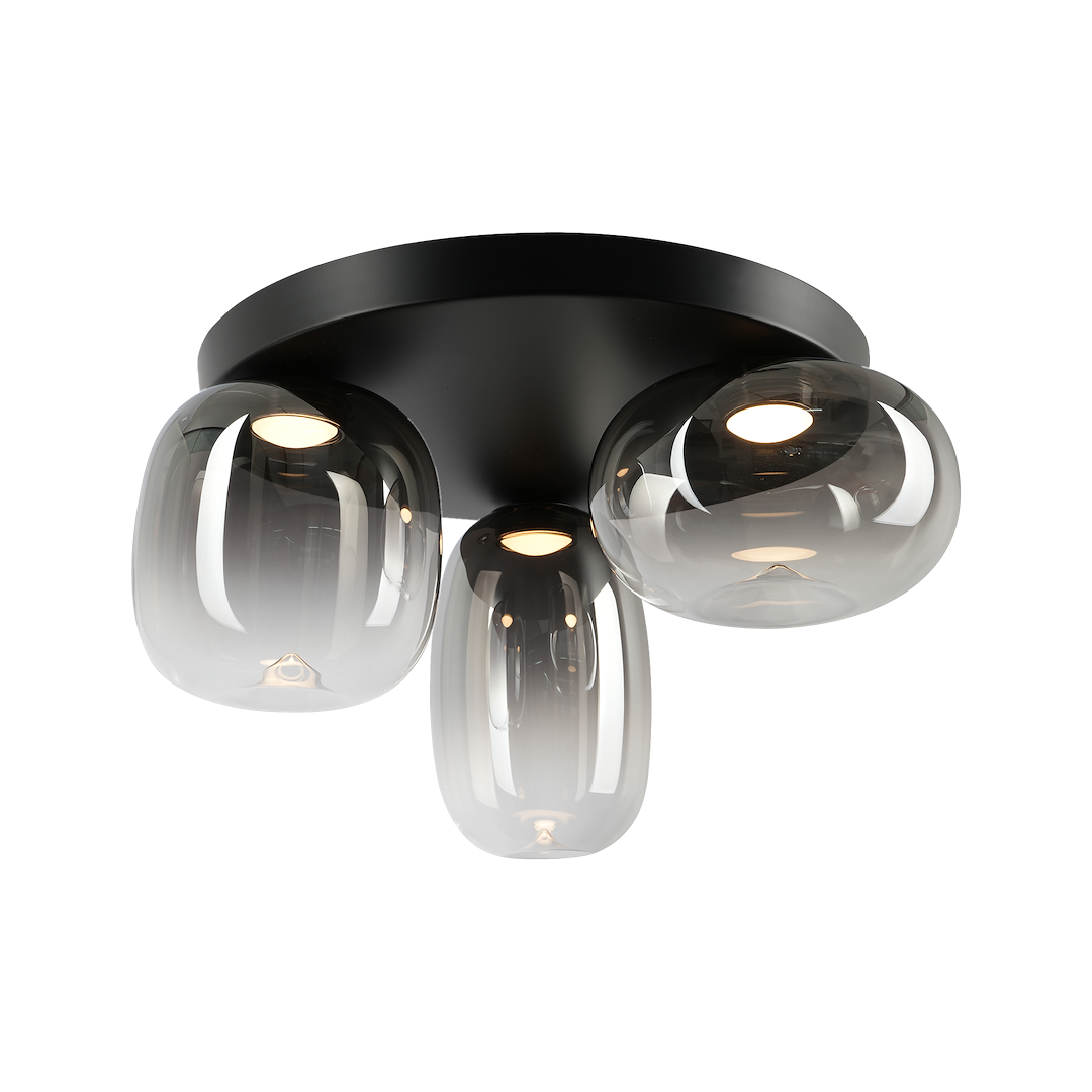 Vaso Black Glass Ceiling Light