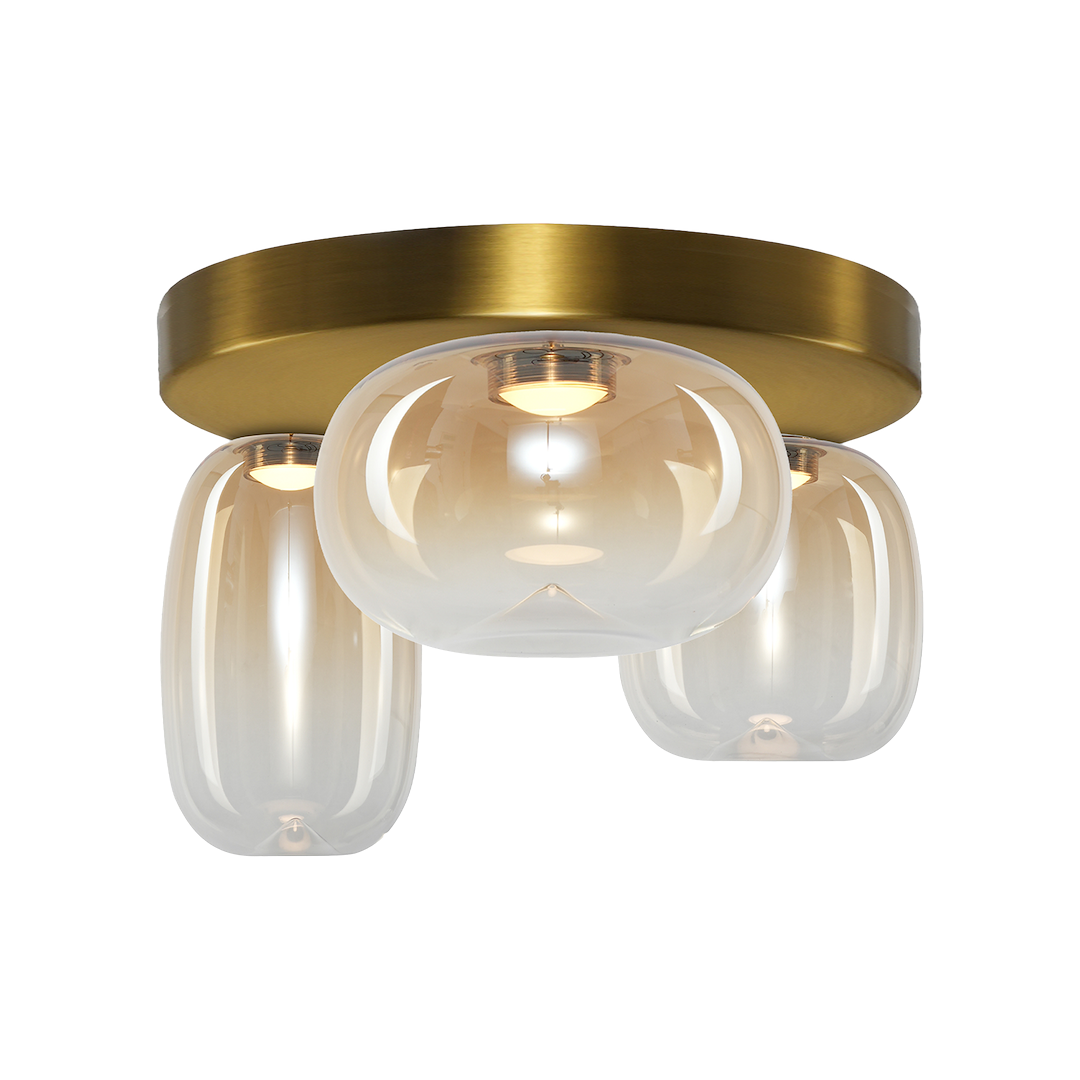 Vaso Gold Glass Ceiling Light