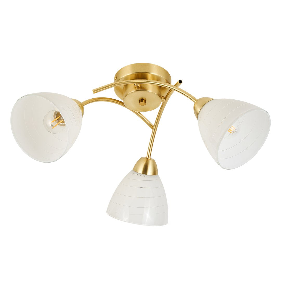 Clara Gold 3 Light Glass Ceiling Light
