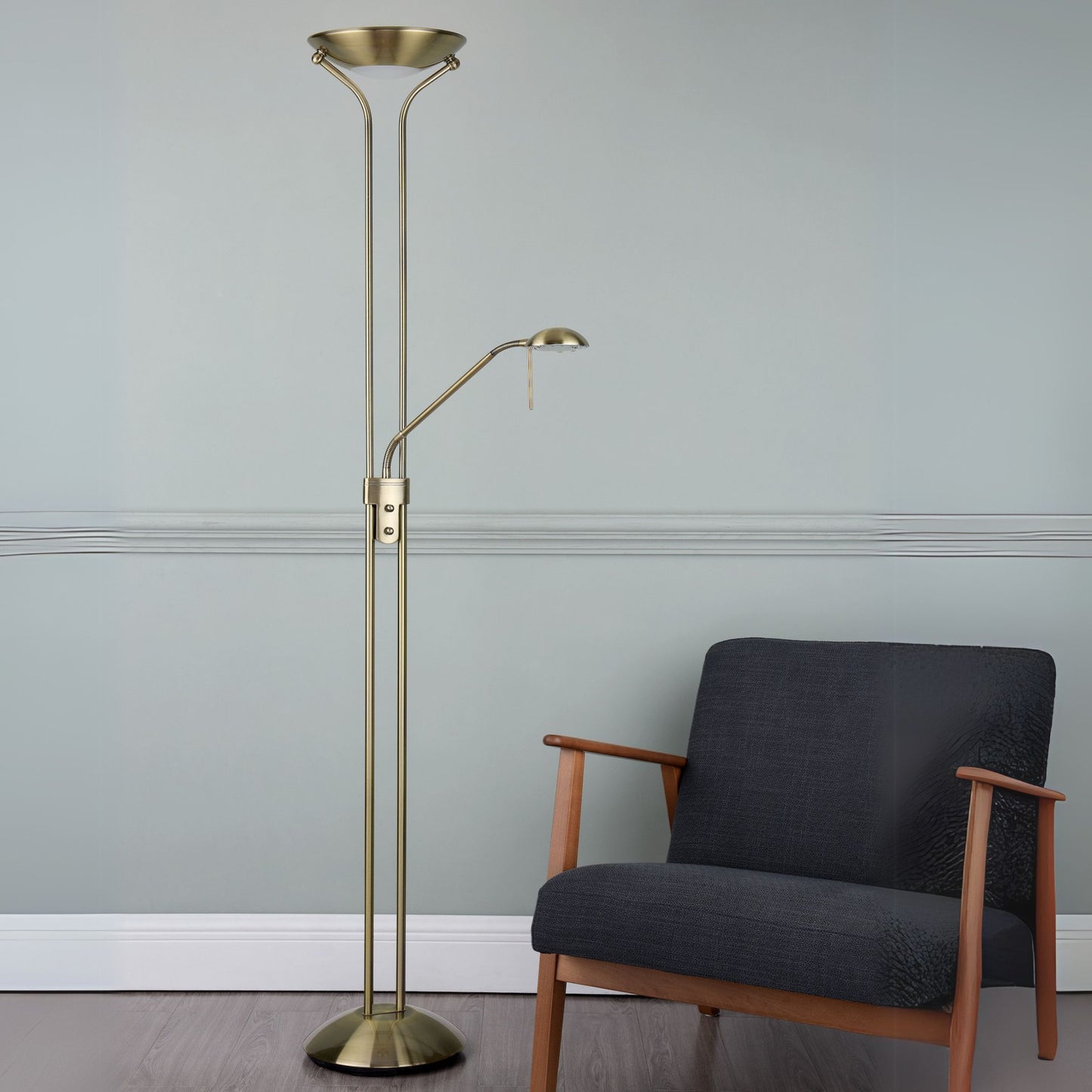 Montana Antique Brass Mother & Child Floor Lamp