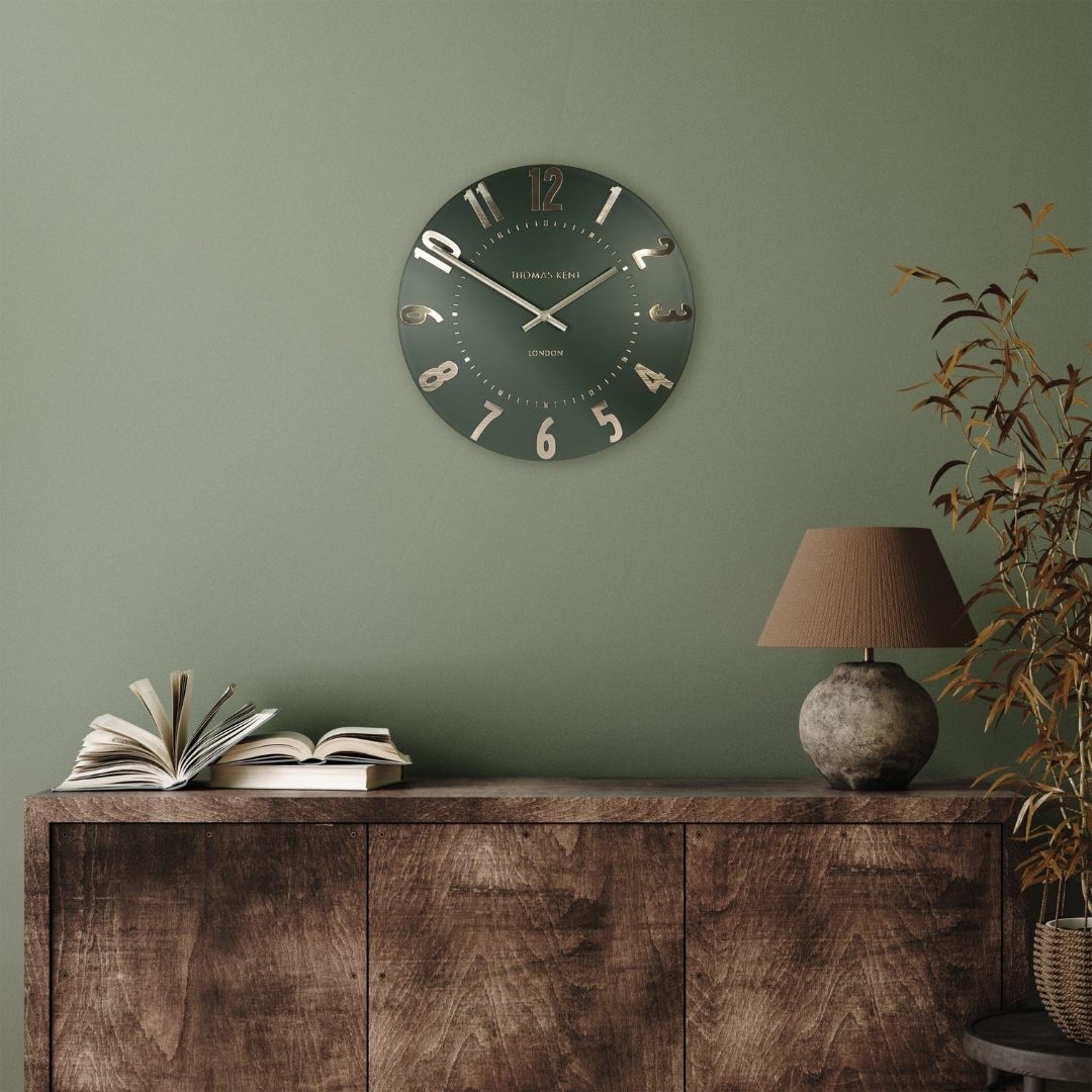 Thomas Kent Mulberry 12" Wall Clock Olive Green