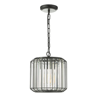 Naeva Satin Black and Crystal Ceiling Pendant