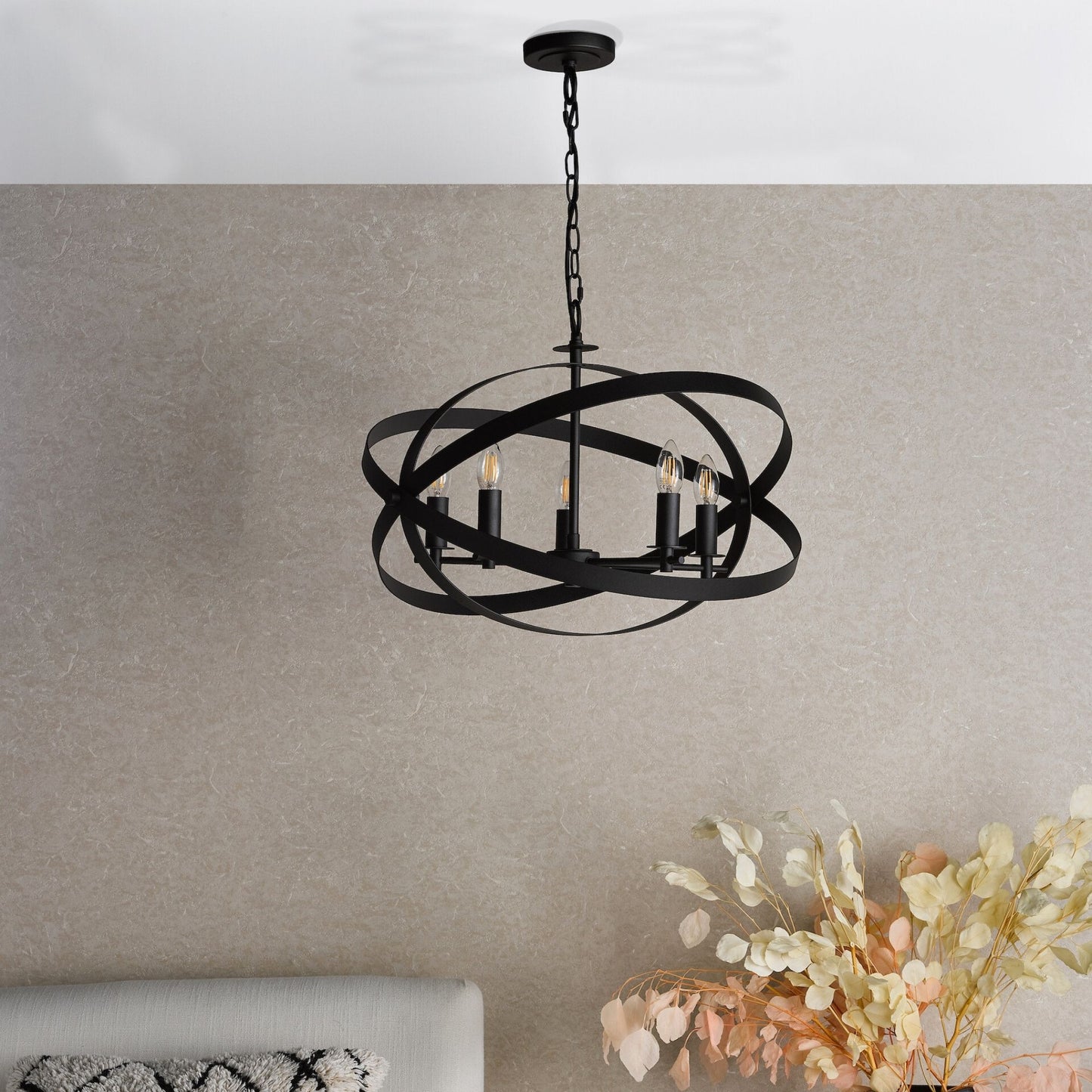 Nitya 5 Light Matte Black Pendant Ceiling Light