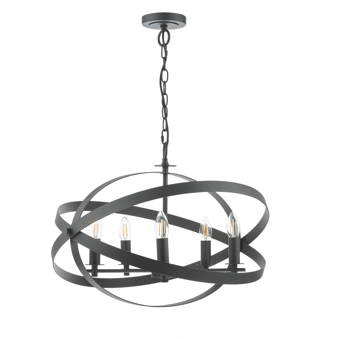 Nitya 5 Light Matte Black Pendant Ceiling Light