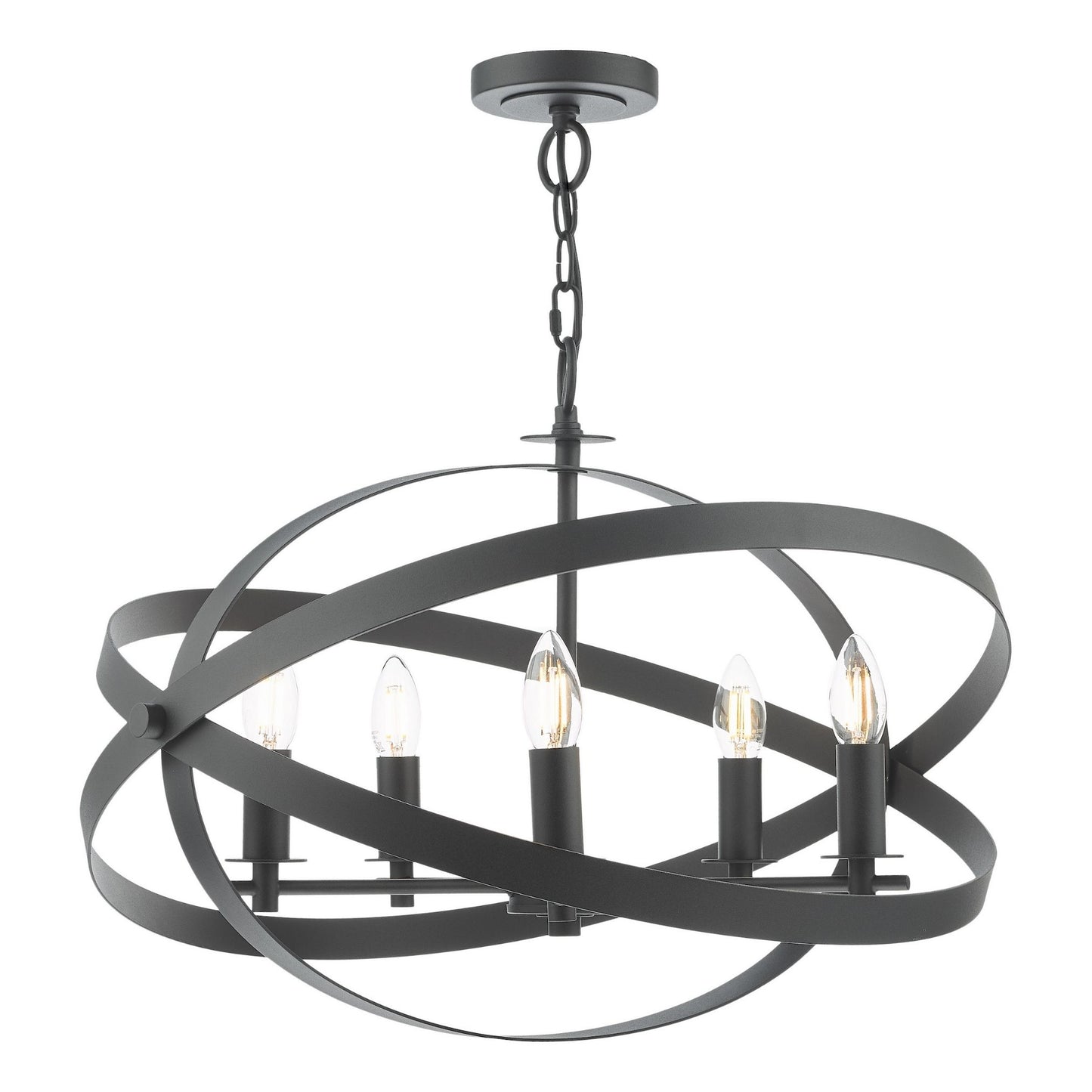 Nitya 5 Light Matte Black Pendant Ceiling Light