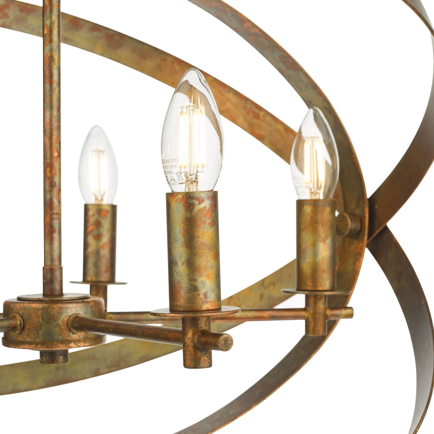 Nitya 5 Light Mottled Copper Pendant Ceiling Light
