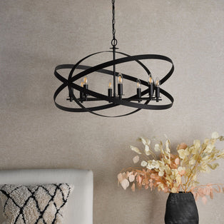 Nitya 8 Light Matte Black Pendant Ceiling Light