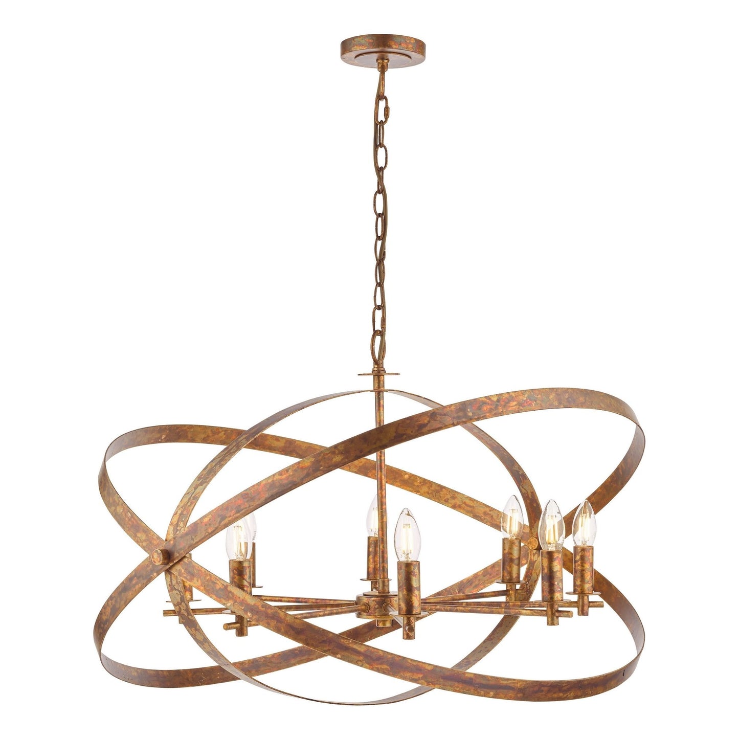 Nitya 8 Light Mottled Copper Pendant Ceiling Light