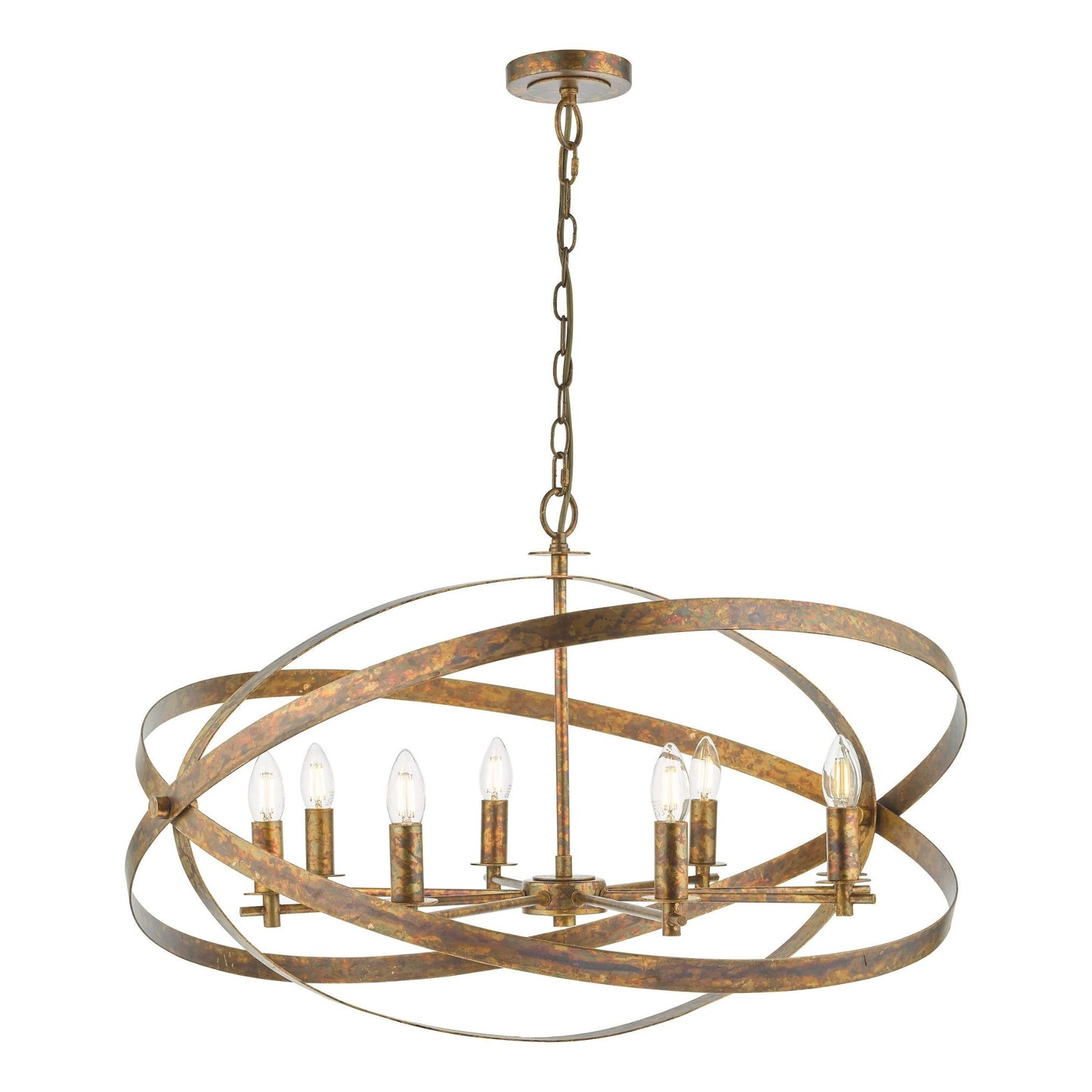 Nitya 8 Light Mottled Copper Pendant Ceiling Light