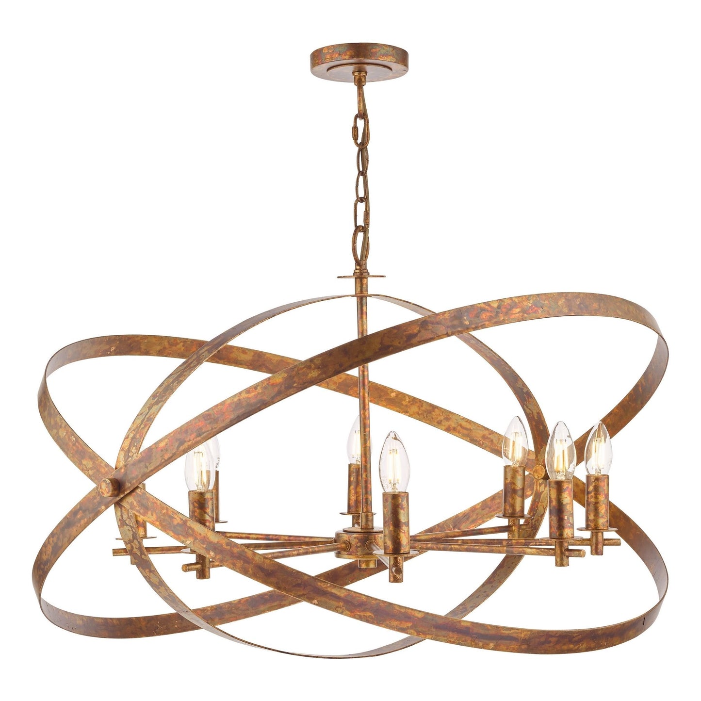 Nitya 8 Light Mottled Copper Pendant Ceiling Light