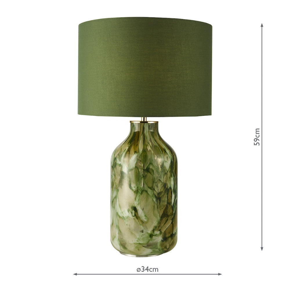 Nuria Green Glass Table Lamp
