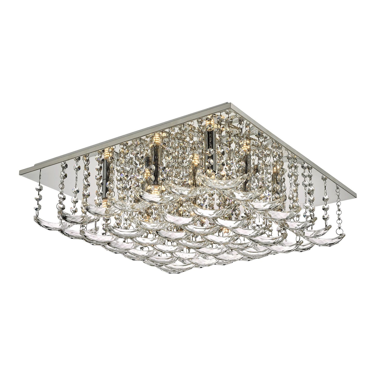 Orella Crystal 9 Light Semi Flush Ceiling Light |
