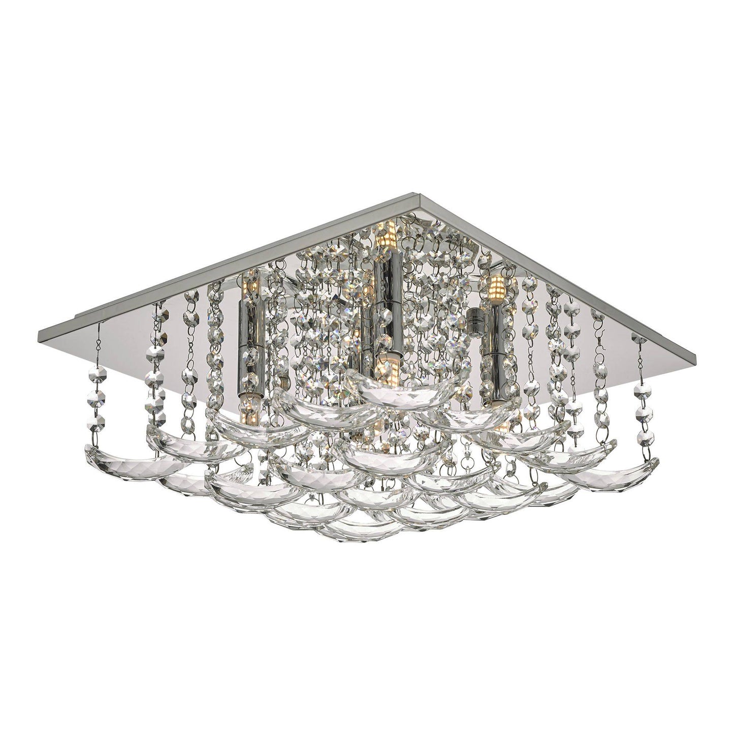 Orella Crystal 5 Light Semi Flush Ceiling Light |