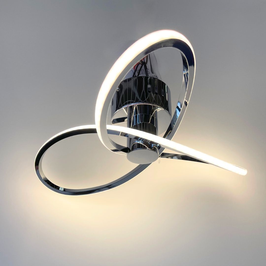 Reggie Polished Chrome LED Semi Flush Ceiling Light