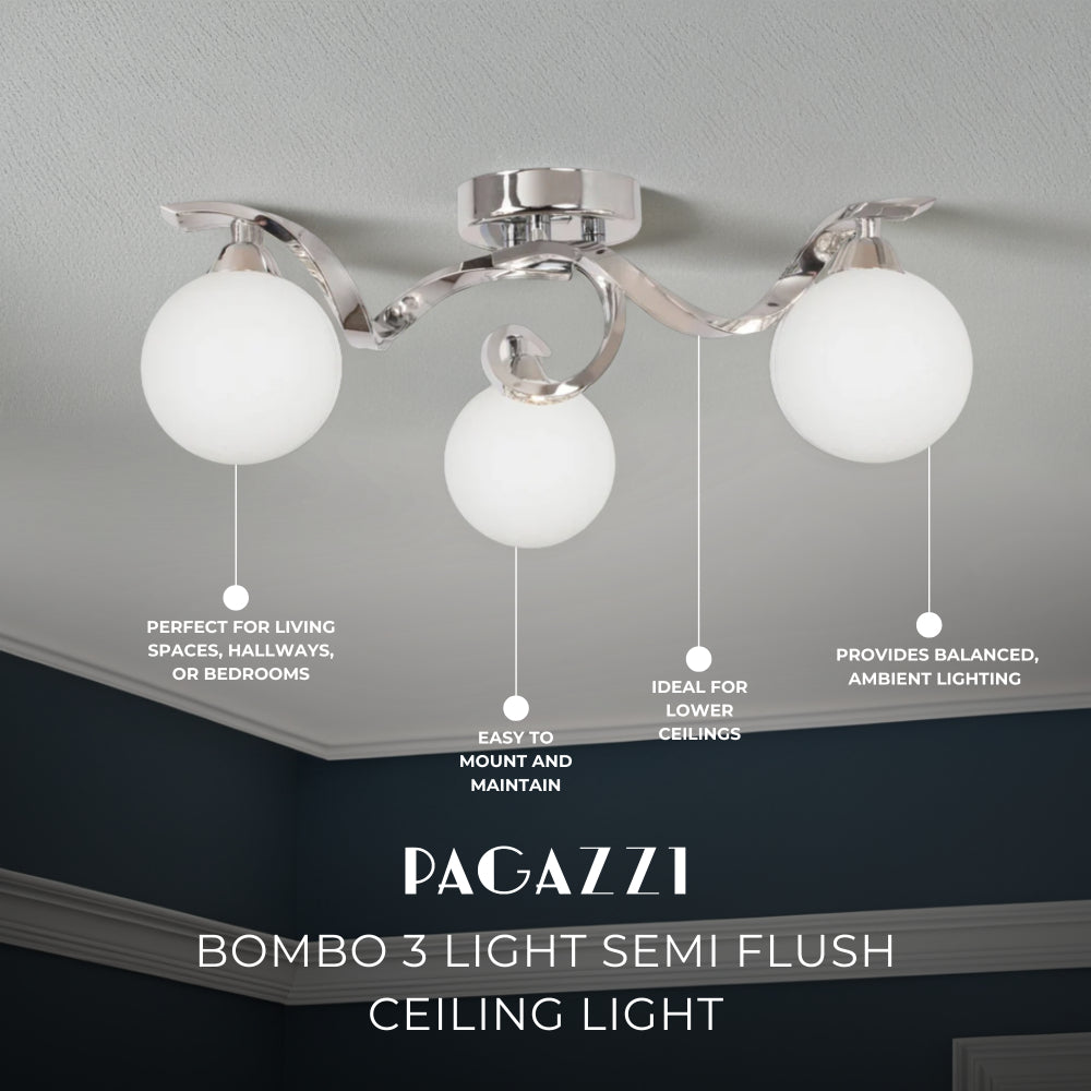 Bombo 3 Light Semi Flush Ceiling Light