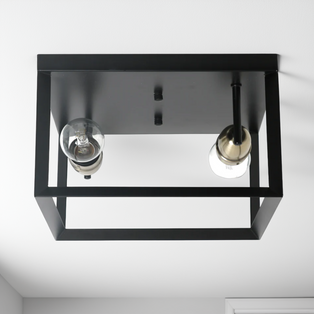 Sully 2 Light Black Flush Ceiling Light