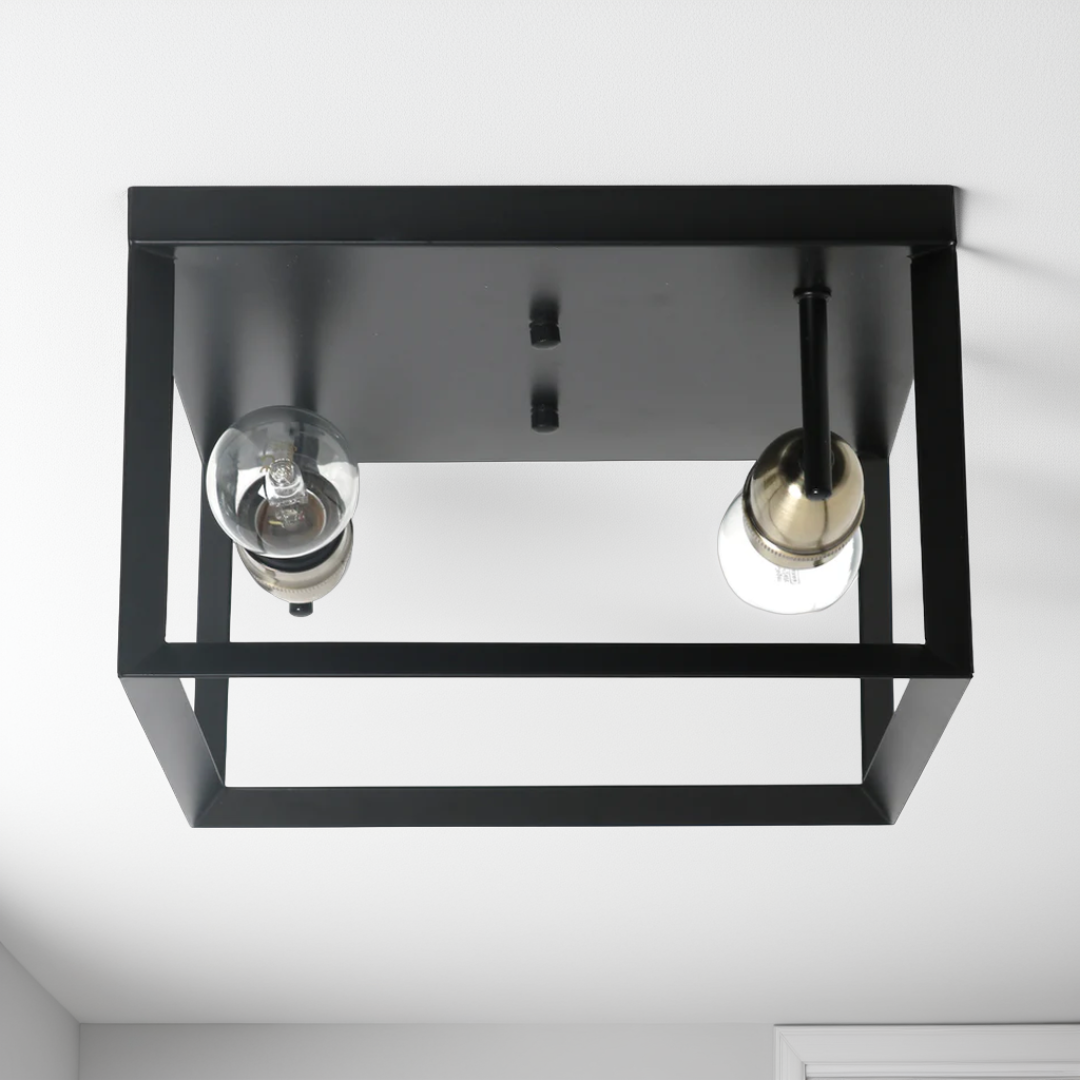 Sully 2 Light Black Flush Ceiling Light