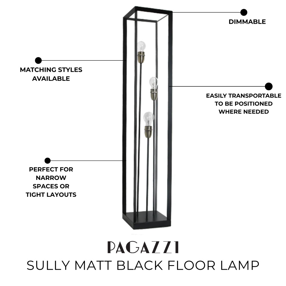 Sully Matt Black Floor Lamp