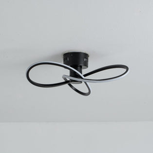 Reggie 3 Light Black LED Semi Flush Ceiling Light