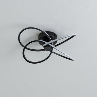 Reggie 4 Light Black LED Semi Flush Ceiling Light