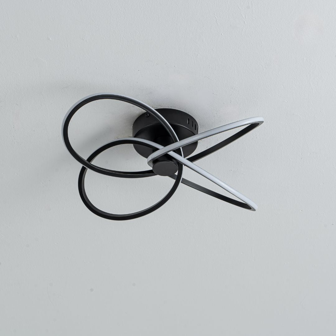 Reggie 4 Light Black LED Semi Flush Ceiling Light