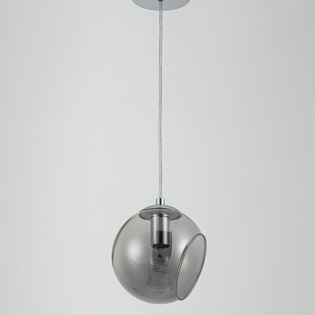 Nia Chrome Smoked 1-Light Pendant