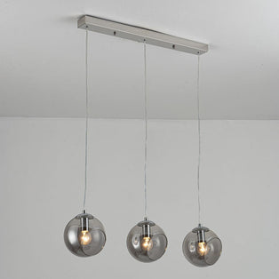 Nia Chrome Smoke 3-Light Pendant Bar