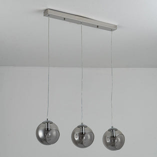 Nia Chrome Smoke 3-Light Pendant Bar