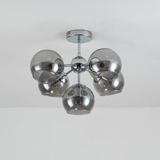 Nia Chrome Smoke 5-Light Semi-Flush Ceiling Light