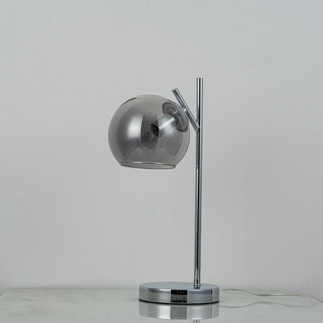 Nia Chrome Smoke Table Lamp