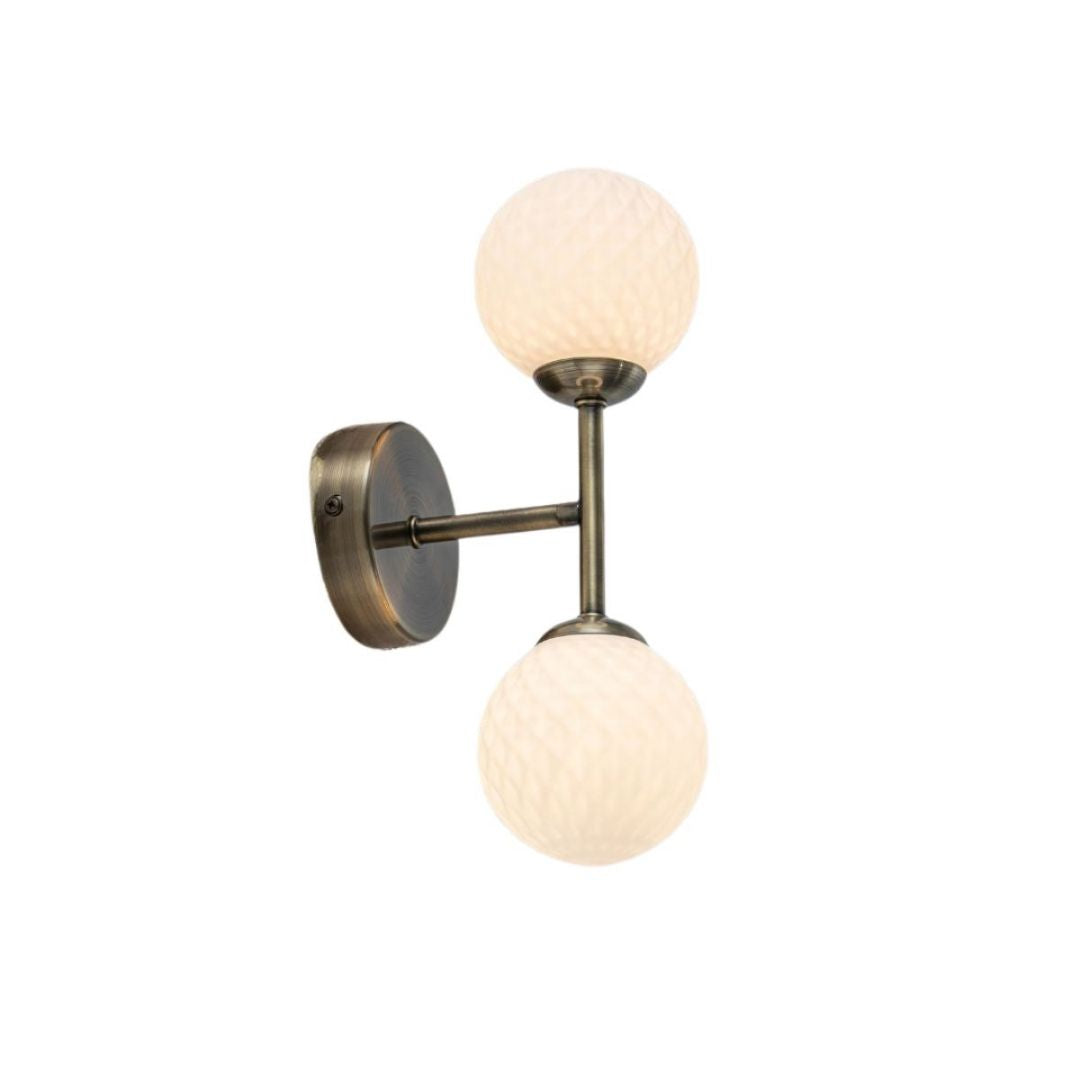 Lior 2-Light Antique Brass Wall Light
