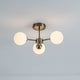 Lior 3-Light Antique Brass Semi-Flush Ceiling Light