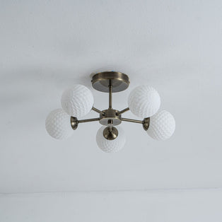 Lior 5-Light Antique Brass Semi-Flush Ceiling Light