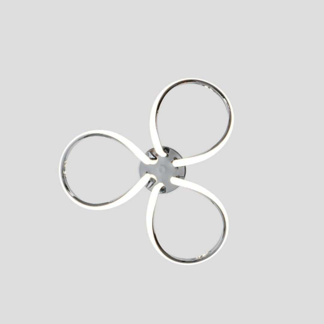 Yara 3 Light Chrome LED Semi Flush Ceiling Light