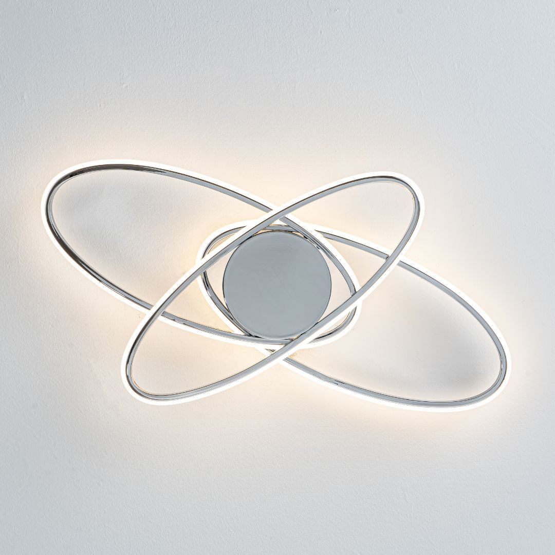 Astra 3 Light Chrome LED Semi Flush Ceiling Light