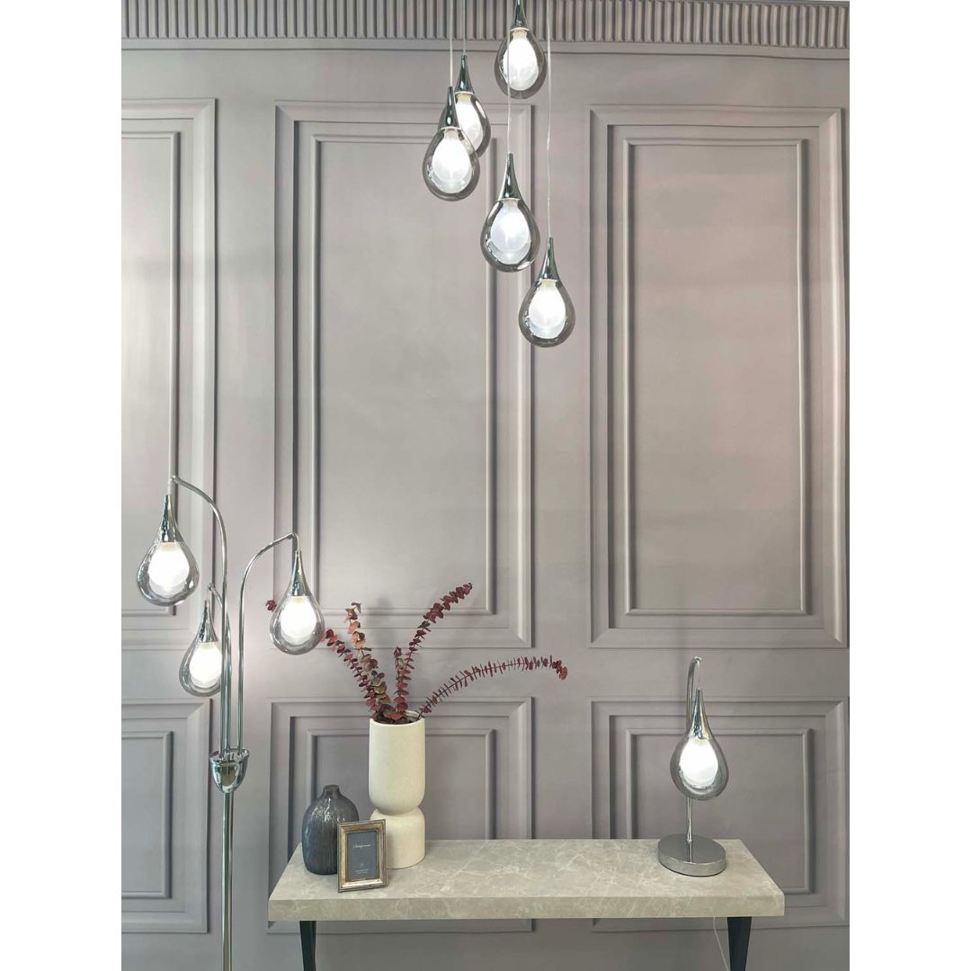 Avita Cluster Glass and Chrome Pendant Ceiling Light