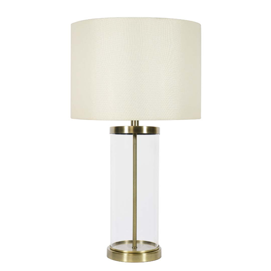 Adelia Antique Brass & Glass Table Lamp