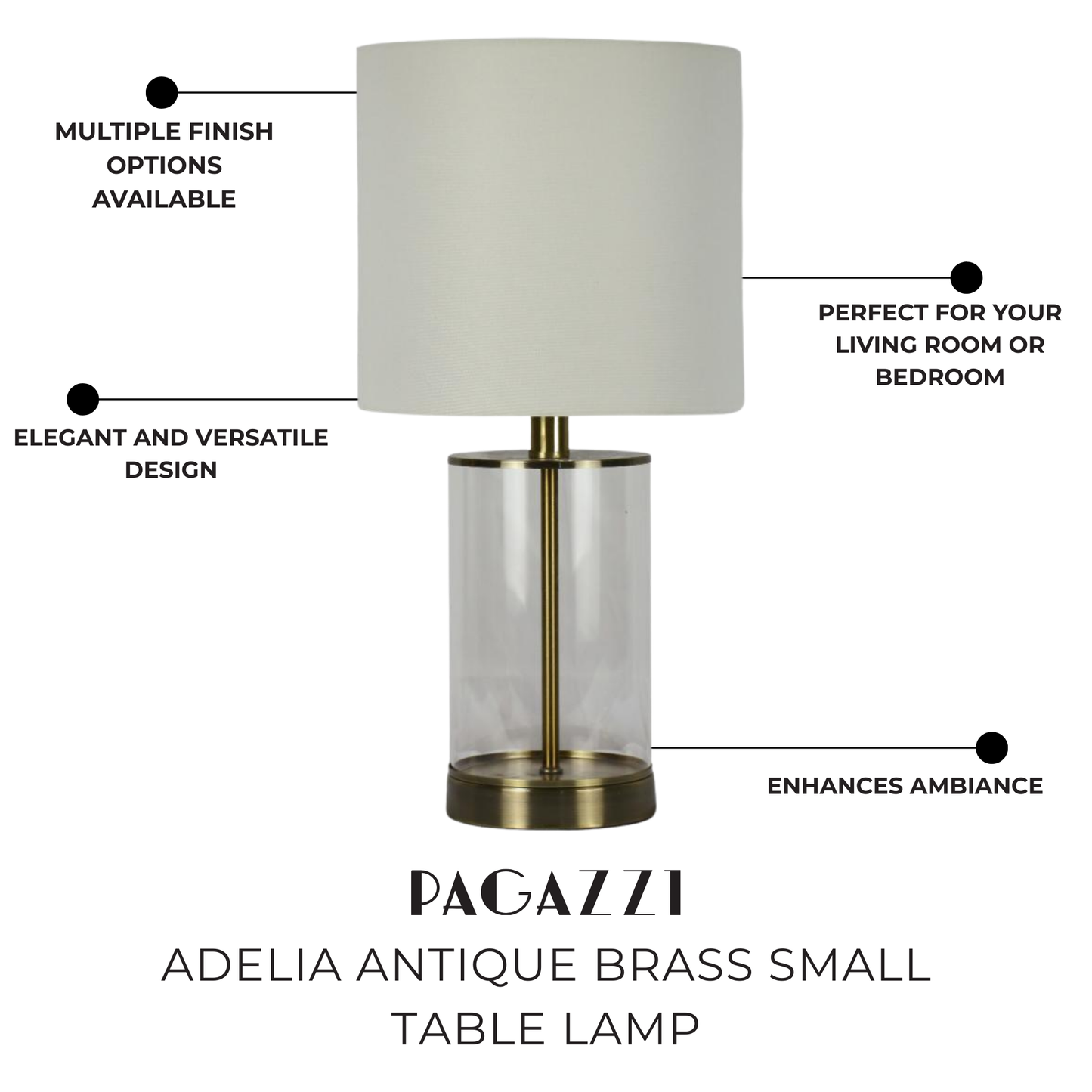 Adelia Antique Brass Small Table Lamp
