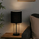 Adelia Black Glass Small Table Lamp