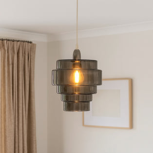 Mira Smoke Glass Easy-Fit Pendant