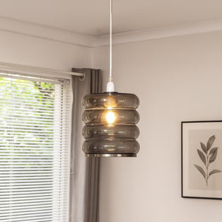 Cassia Smoke Glass Easy-Fit Pendant