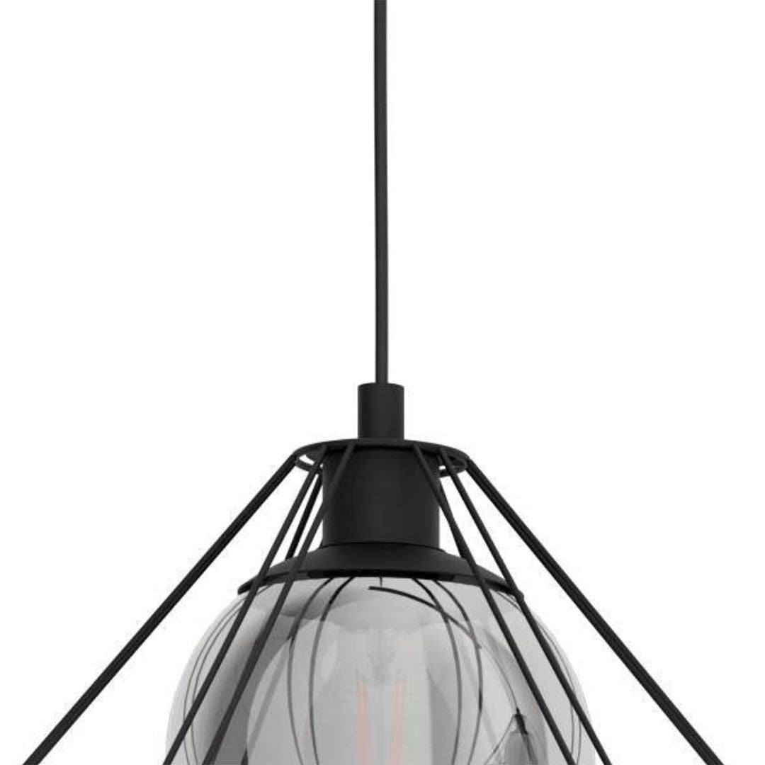 Burton 3 Light Black Ceiling Pendant Bar