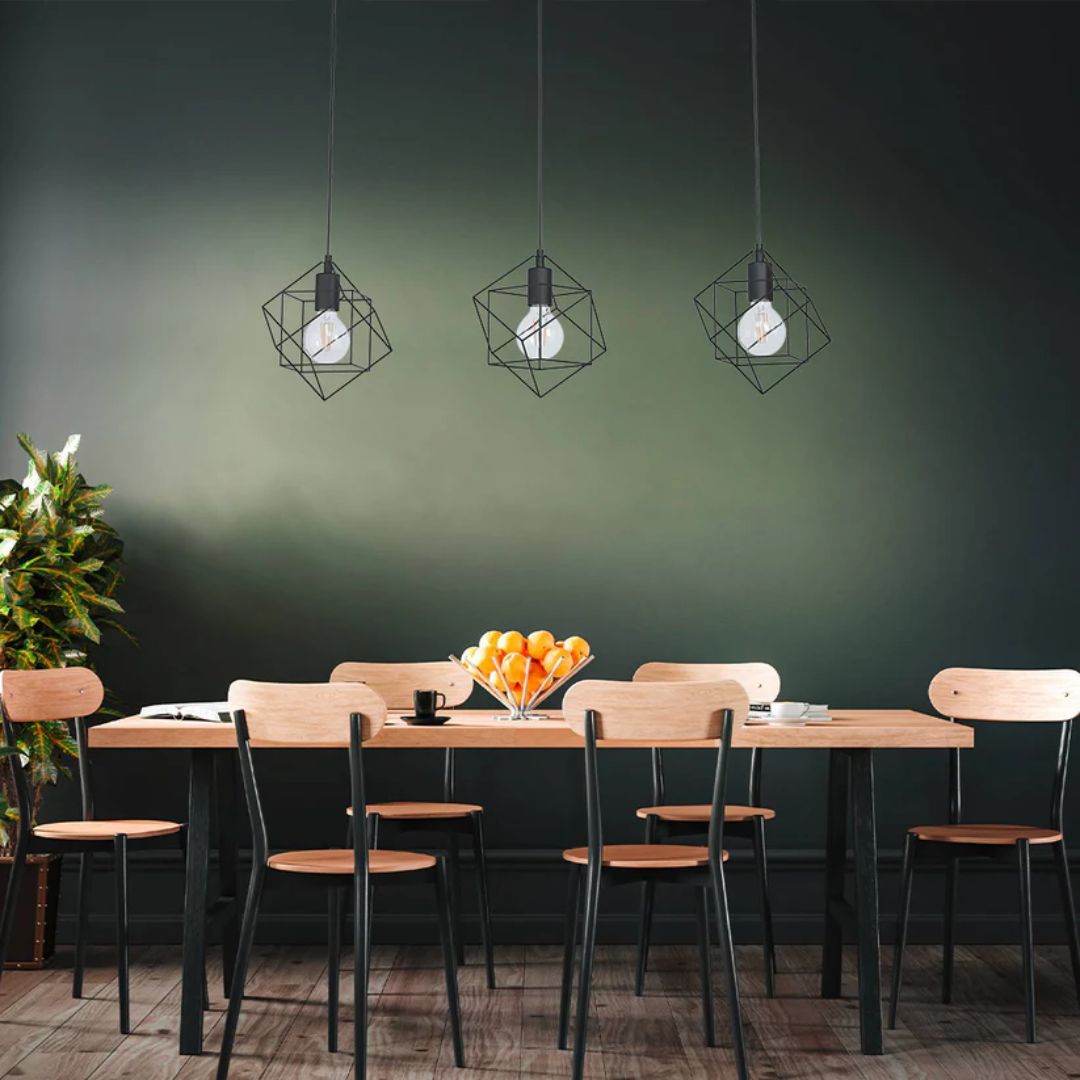 Helix 3 Light Black Pendant Ceiling Light