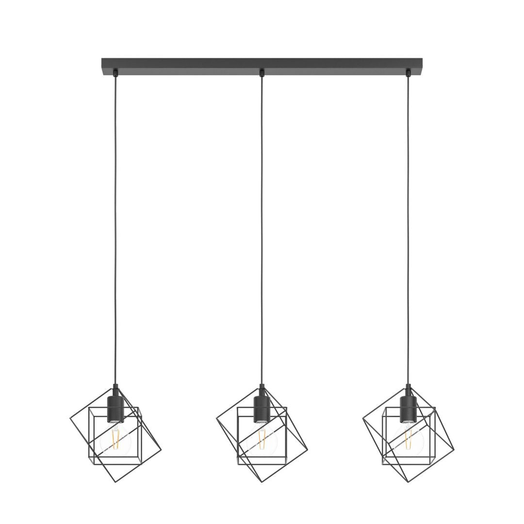 Helix 3 Light Black Pendant Ceiling Light
