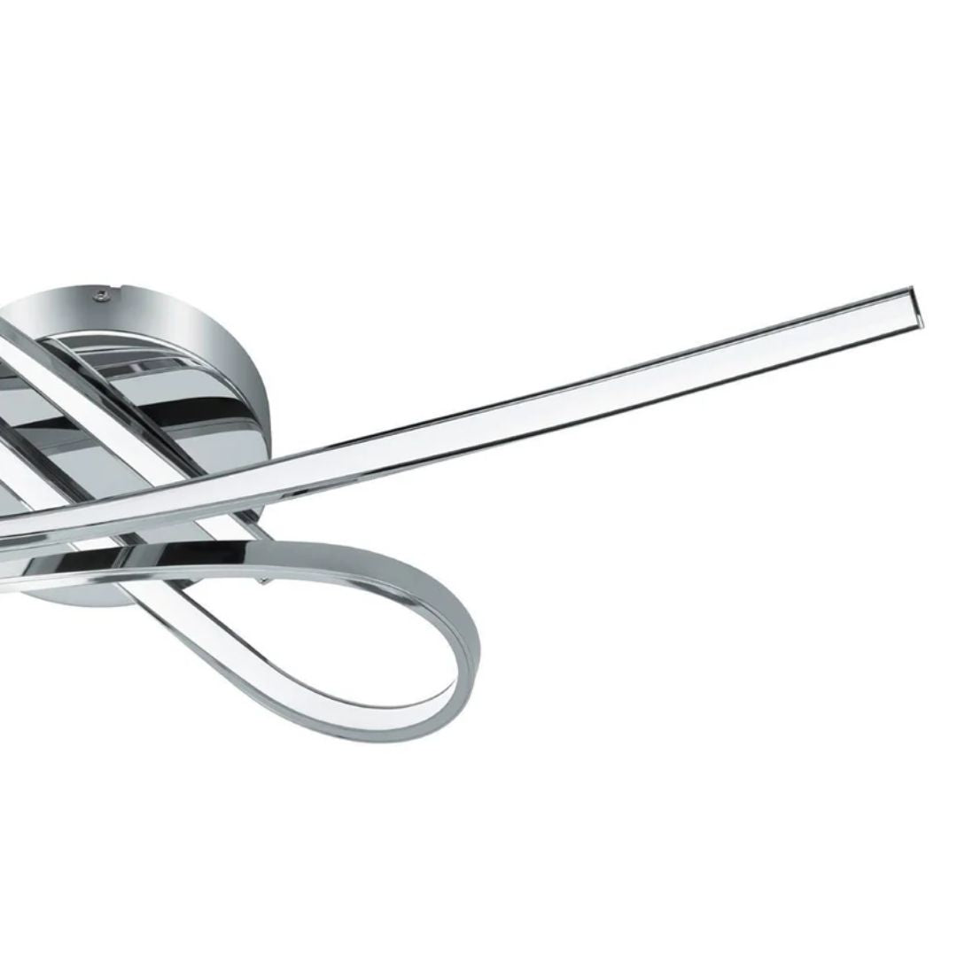 Aurora 2 Light Silver LED Flush Ceiling Light