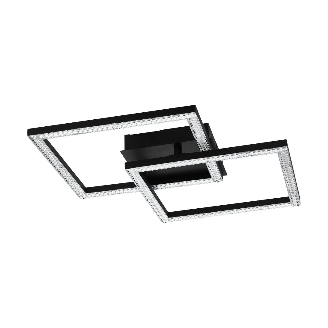 Lucia Black LED Flush Ceiling Light