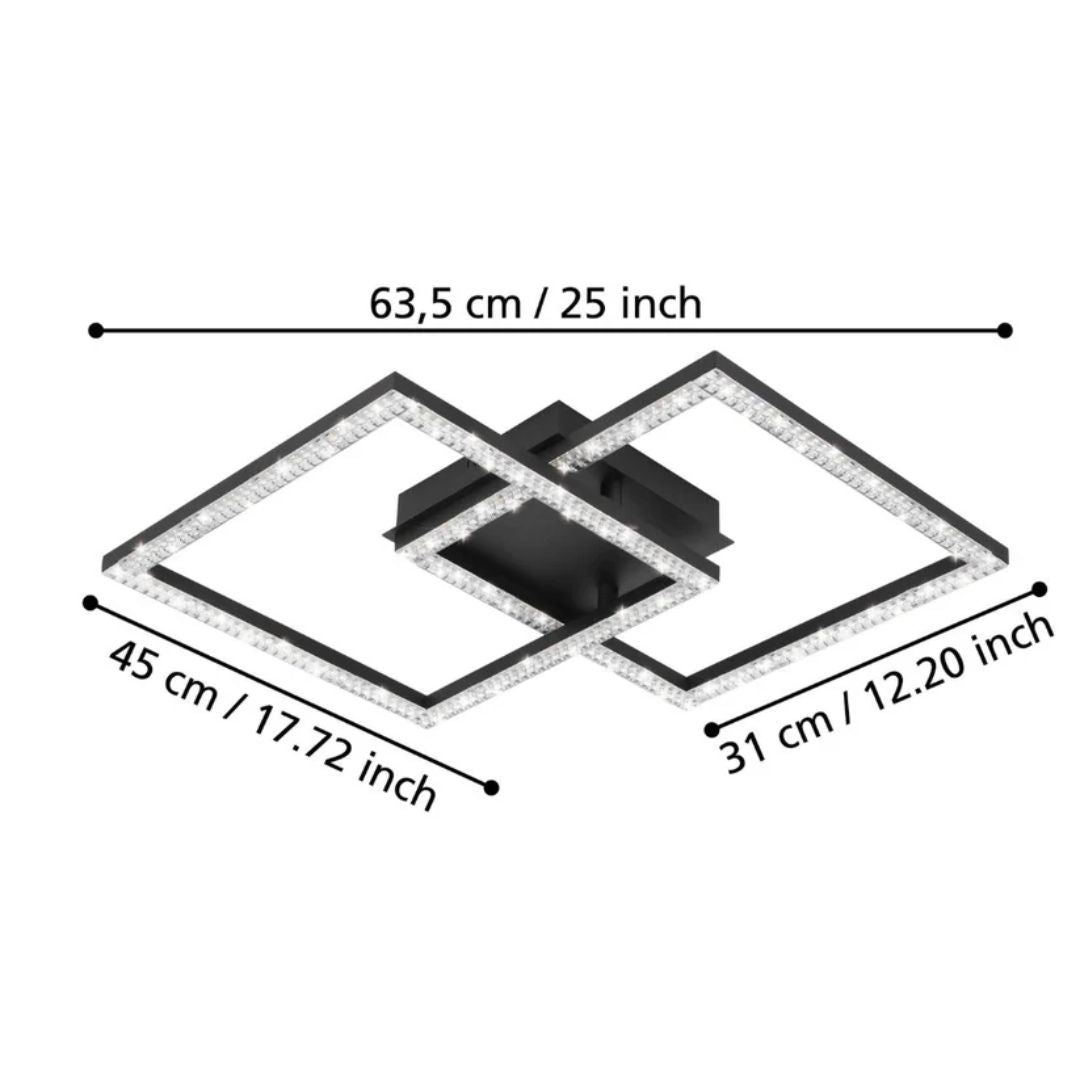 Lucia Black LED Flush Ceiling Light