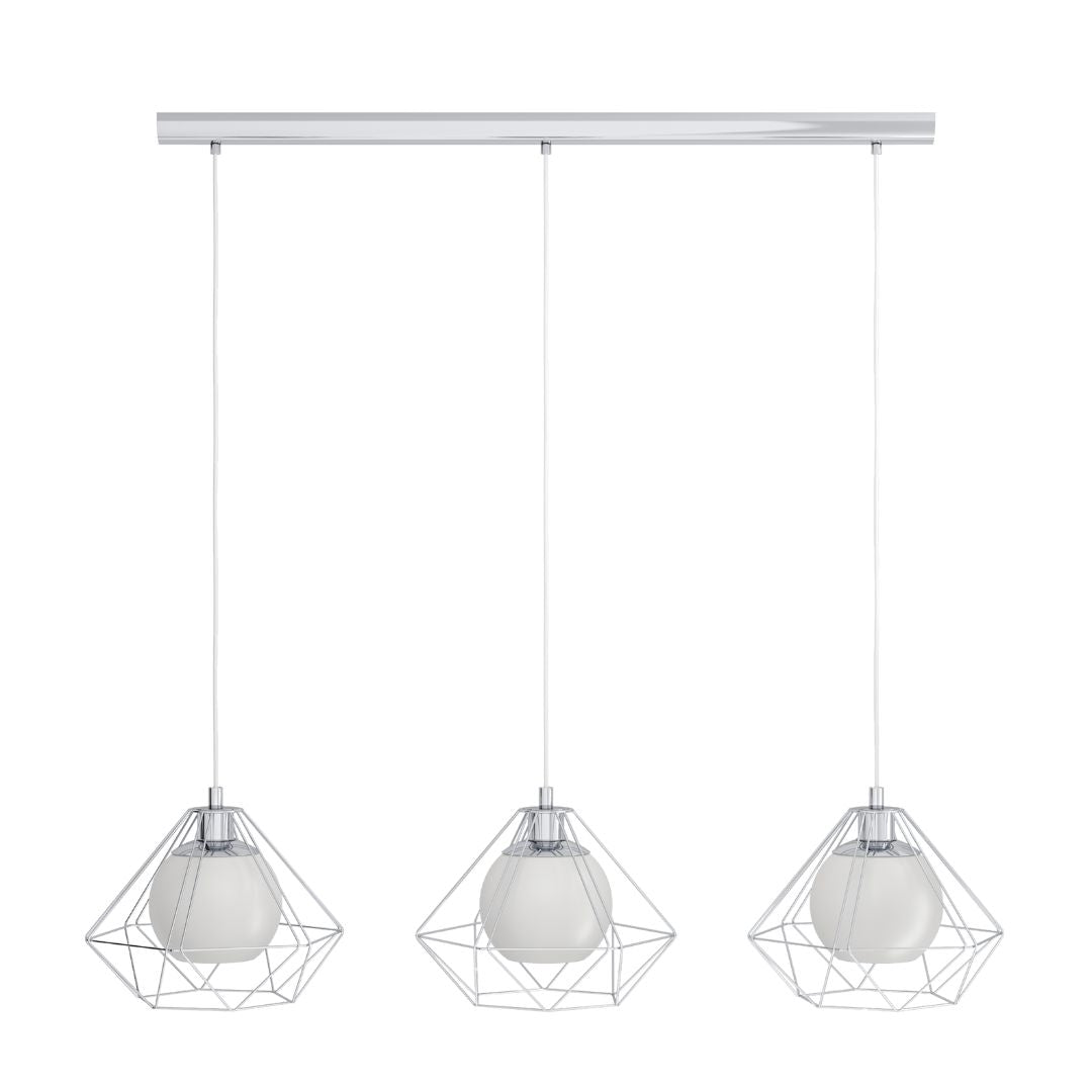 Burton 3 Light Polished Chrome Ceiling Pendant Bar