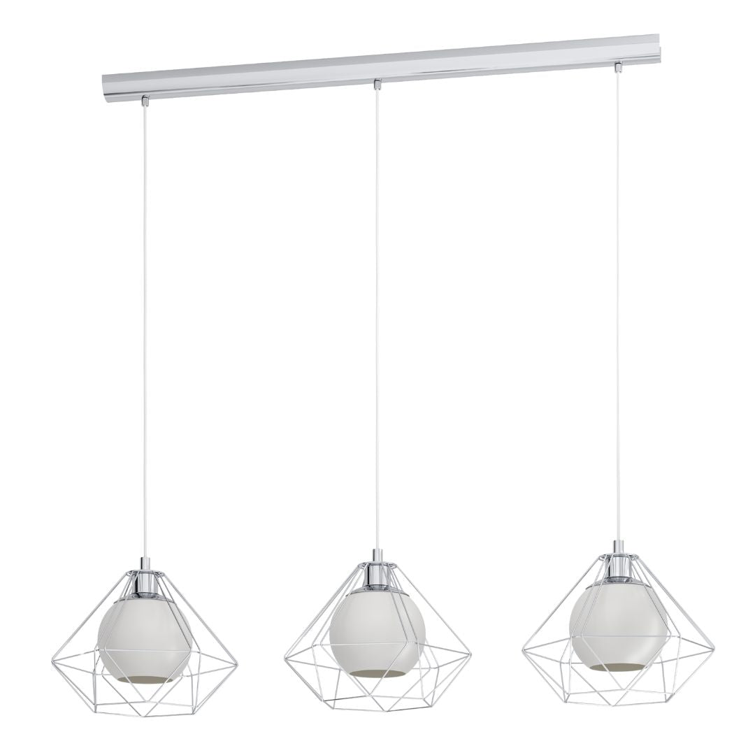 Burton 3 Light Polished Chrome Ceiling Pendant Bar